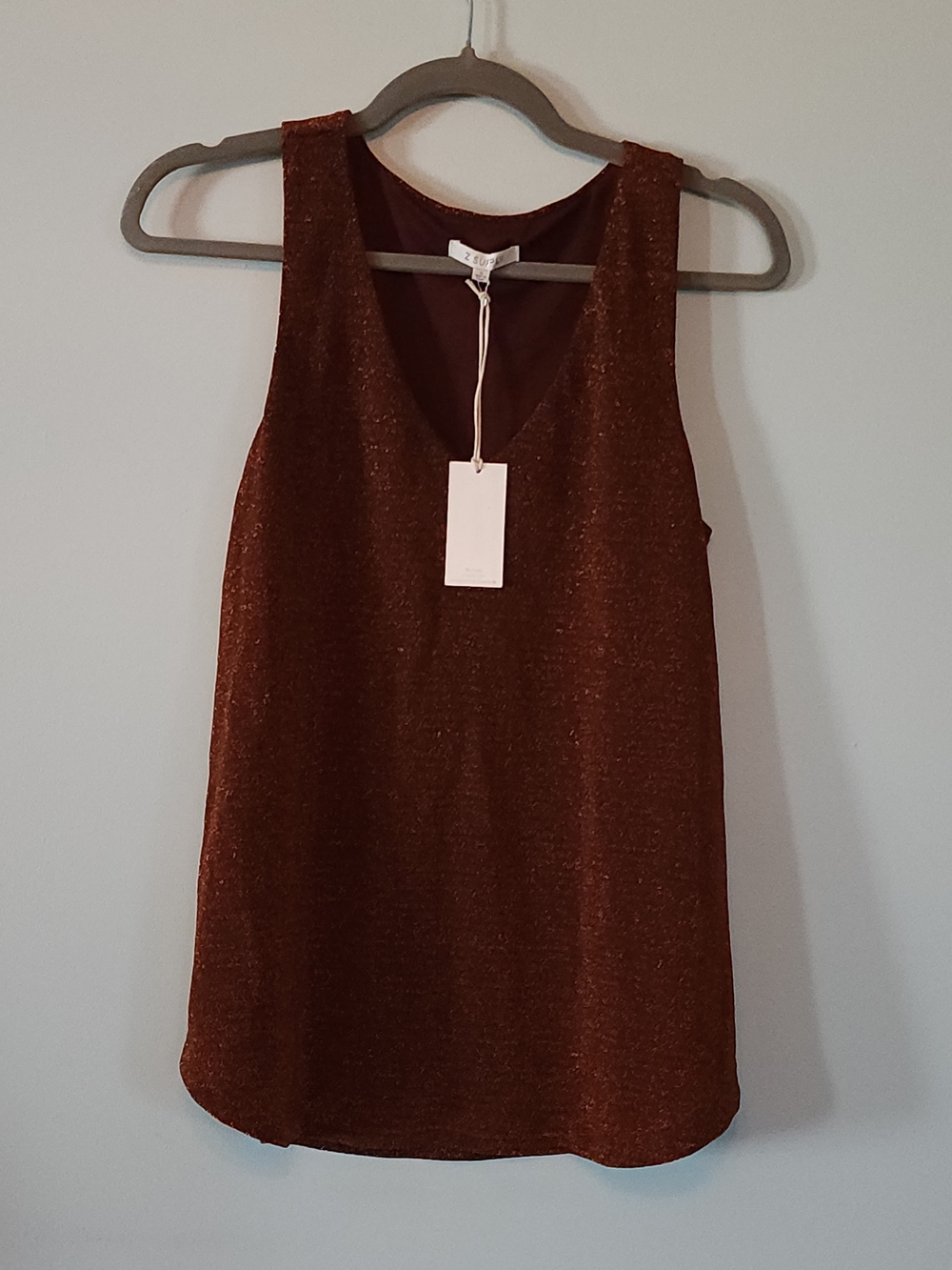 Z Supply Copper/Bronze Metallic V-Neck Camisole